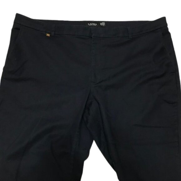 Lauren Ralph Lauren Women's Double-Faced Stretch Cotton Pant Navy Size 22W - Picture 6 of 12